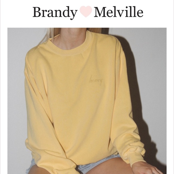 Brandy Melville Tops - Brandy Melville Honey Crewneck Sweatshirt 🍯